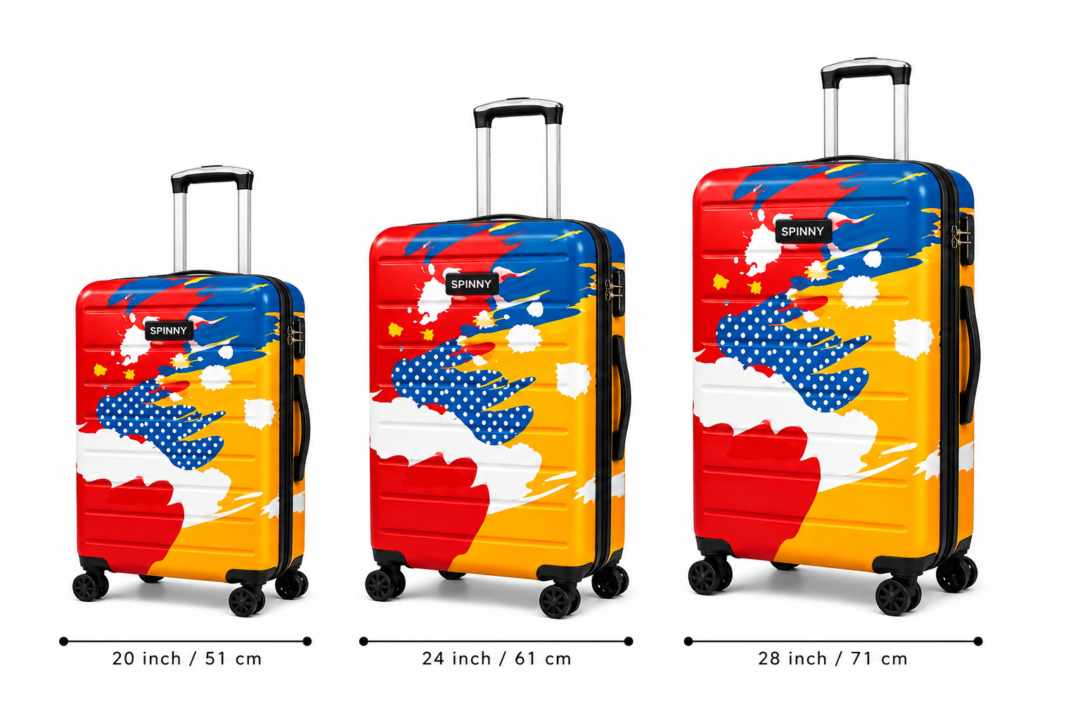 Multicolor Splatter Printed ABS Trolley Suitcase Front View - Roamer India