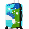 Turquoise Green Splatter Printed ABS Trolley Set - Roamer India