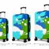 Turquoise Green Splatter Printed ABS Trolley Set Both Sizes - Roamer India