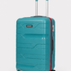 Teal PP Trolley Luggage – Red Contrast Fitting