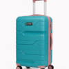 Teal PP Trolley Luggage – Pink Contrast Fitting