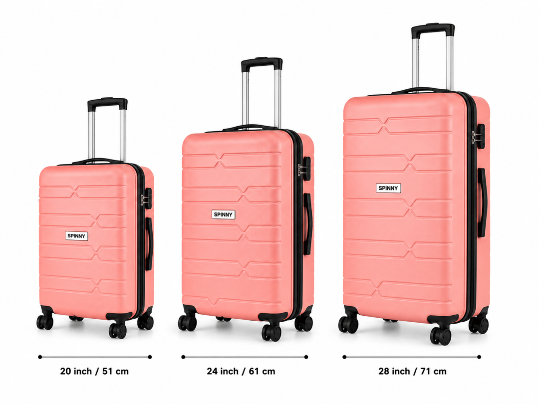 Coral Pink ABS Trolley Suitcase Front View - Roamer India