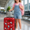 Cartoon Kitty Printed ABS Kids Trolley Suitcase Front View - Roamer India