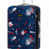 Navy Blue Abstract Splatter Printed ABS Kids Trolley Luggage - Roamer India