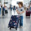 Abstract Splatter Printed ABS Kids Trolley Suitcase Front View - Roamer India