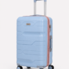 Light Blue PP Trolley Luggage – Pink Contrast Fitting