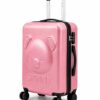 Pink 3D Bear Face ABS Kids Trolley Luggage - Roamer India