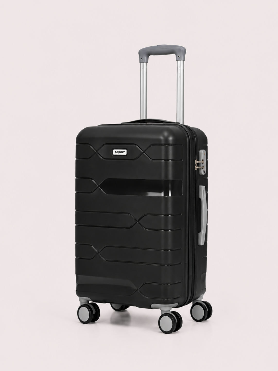 Premium Black PP Trolley Luggage – Color Matching