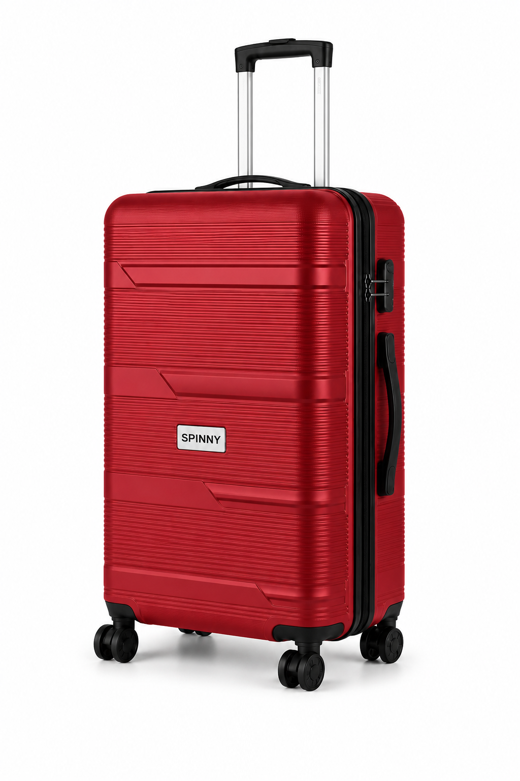 Red Linear ABS Trolley Luggage with Black Fitting - Roamer India