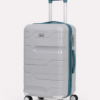 Light Grey PP Trolley Luggage – Teal Contrast Fitting