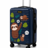 Navy Blue Sloth Printed ABS Kids Trolley Luggage - Roamer India