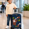 Sloth Printed ABS Kids Trolley Suitcase Front View - Roamer India