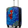 Blue Superhero Cartoon Printed ABS Kids Trolley Luggage - Roamer India