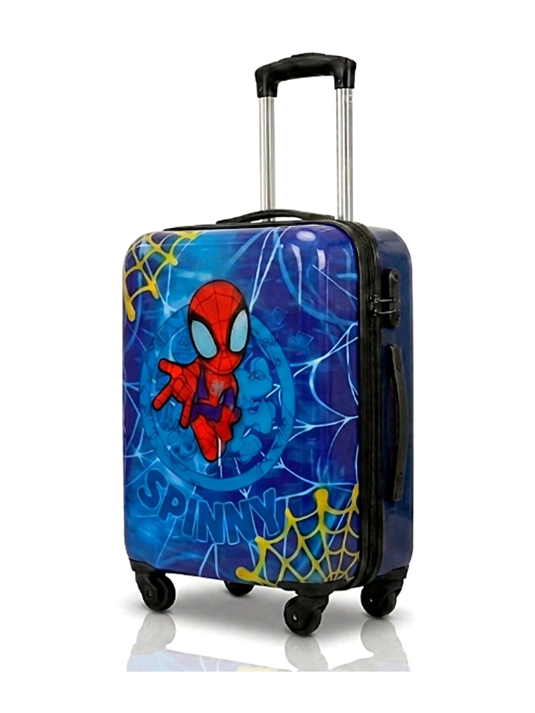 Blue Superhero Cartoon Printed ABS Kids Trolley Luggage - Roamer India