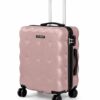 Rose Mauve Quilted Puffy ABS Kids Trolley Luggage - Roamer India