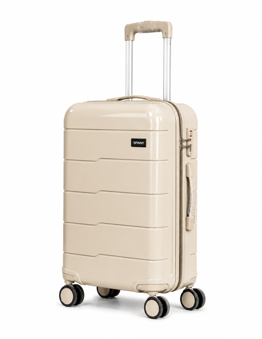 Premium Cream PP Trolley Luggage – Cream Fitting