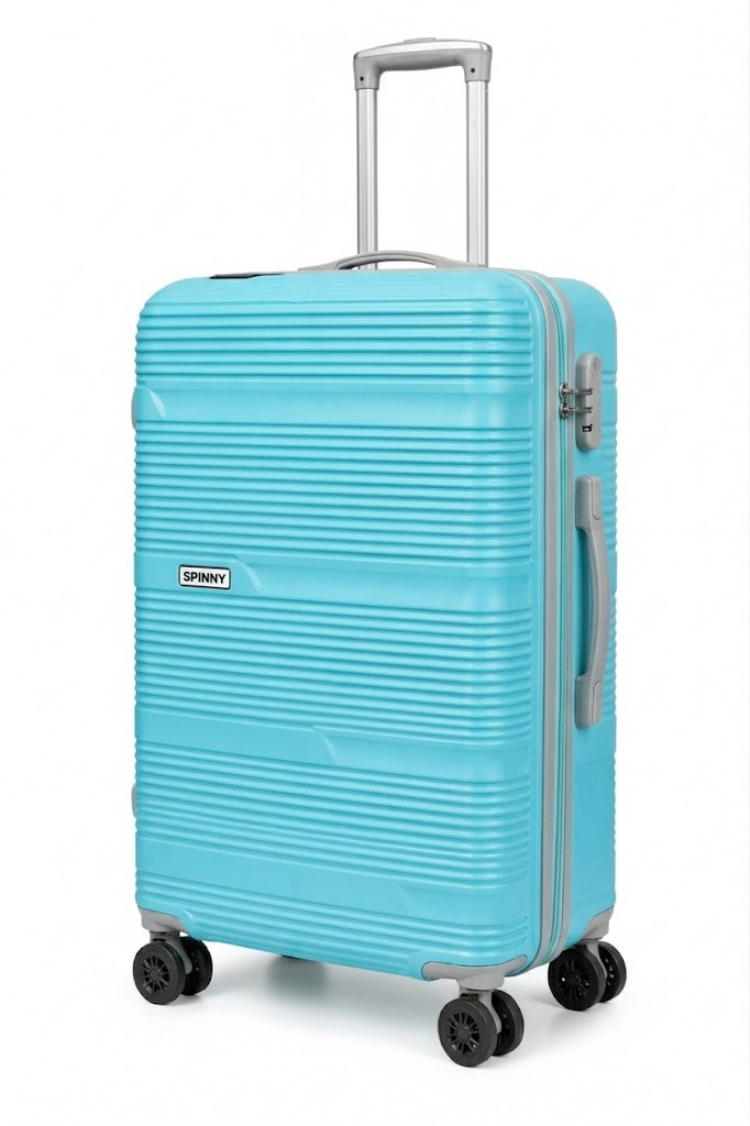 Turquoise ABS Hardshell Trolley Luggage with Grey Fitting - Roamer India