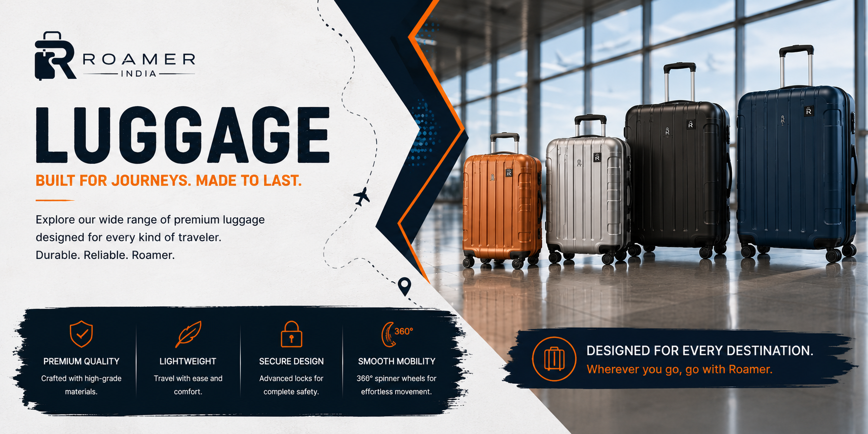 luggage bags trolley suitcases - Roamer India premium collection