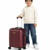 Wavy Textured ABS Kids Trolley Suitcase Front View - Roamer India