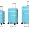 Turquoise ABS Hardshell Trolley Suitcase Front View - Roamer India