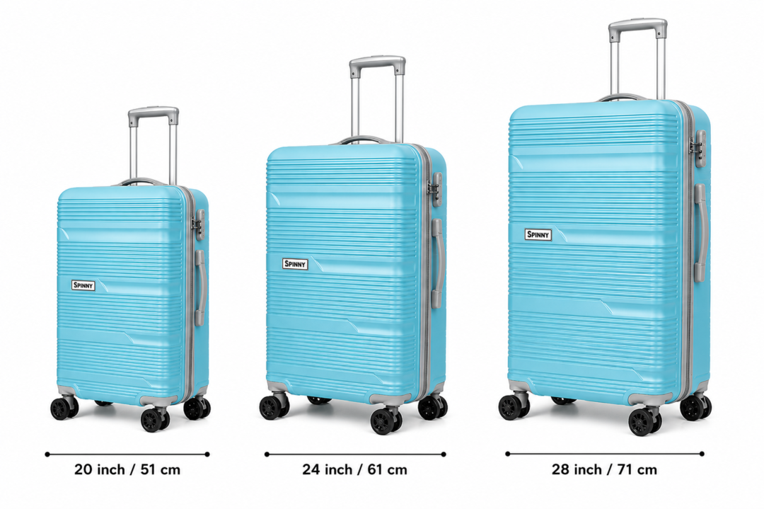 Turquoise ABS Hardshell Trolley Suitcase Front View - Roamer India