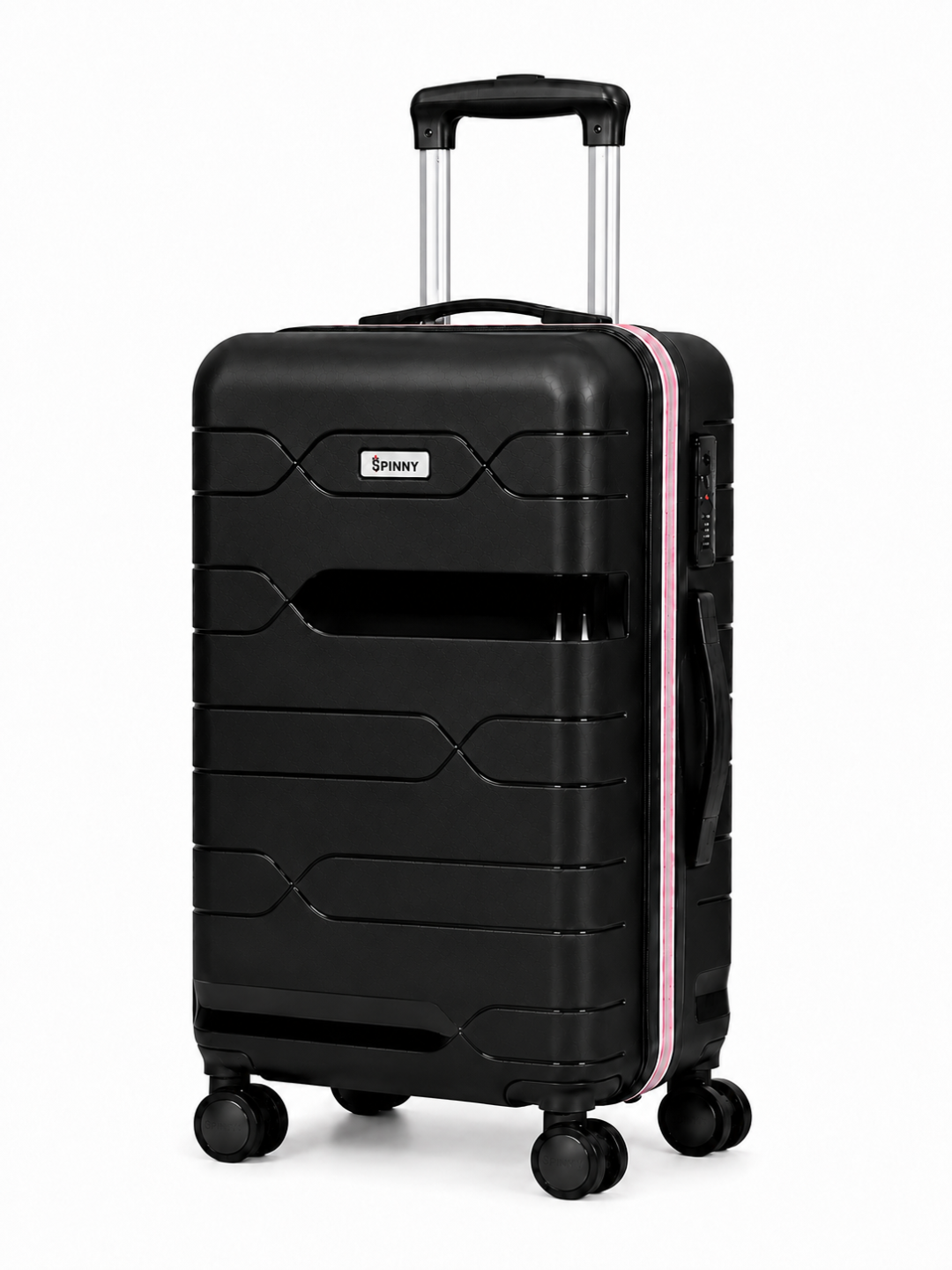 Black PP Hard Shell Trolley Luggage with TSA Lock - Roamer India