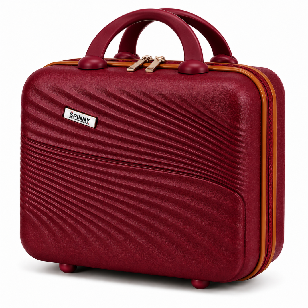 Maroon Premium ABS Vanity Box with Wave Texture - Roamer India