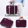 Wine Purple Premium ABS Vanity Box Lifestyle View with Luggage Attachment and Carry Handle - Roamer India