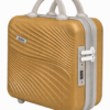 Golden Beige Premium ABS Vanity Box Side View with 3-Digit Combination Lock - Roamer India
