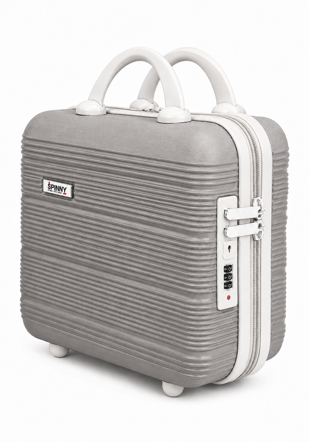Ash Grey Premium ABS Vanity Box Side View with 3-Digit Combination Lock - Roamer India