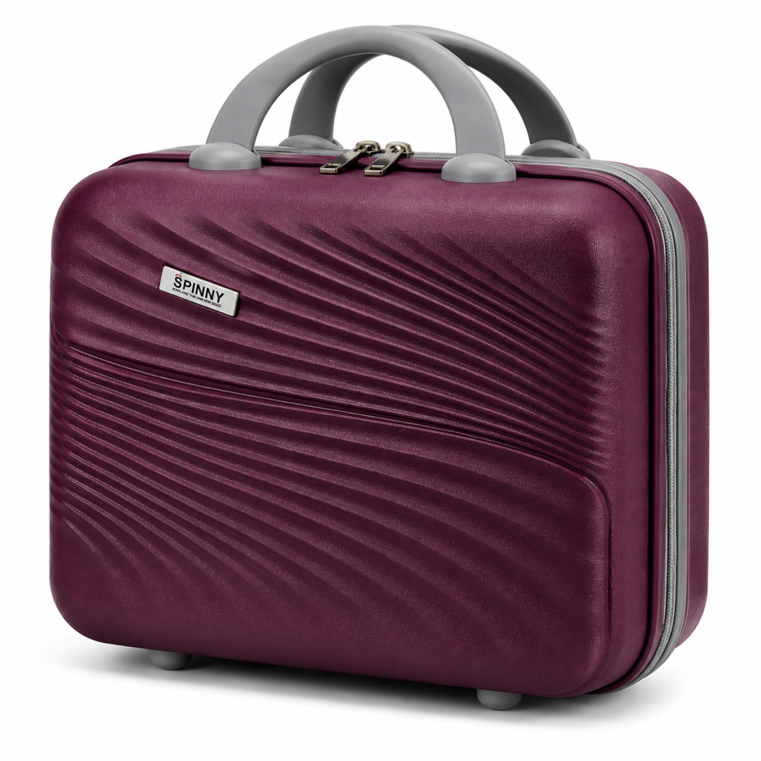 Wine Purple Premium ABS Vanity Box with Wave Texture - Roamer India
