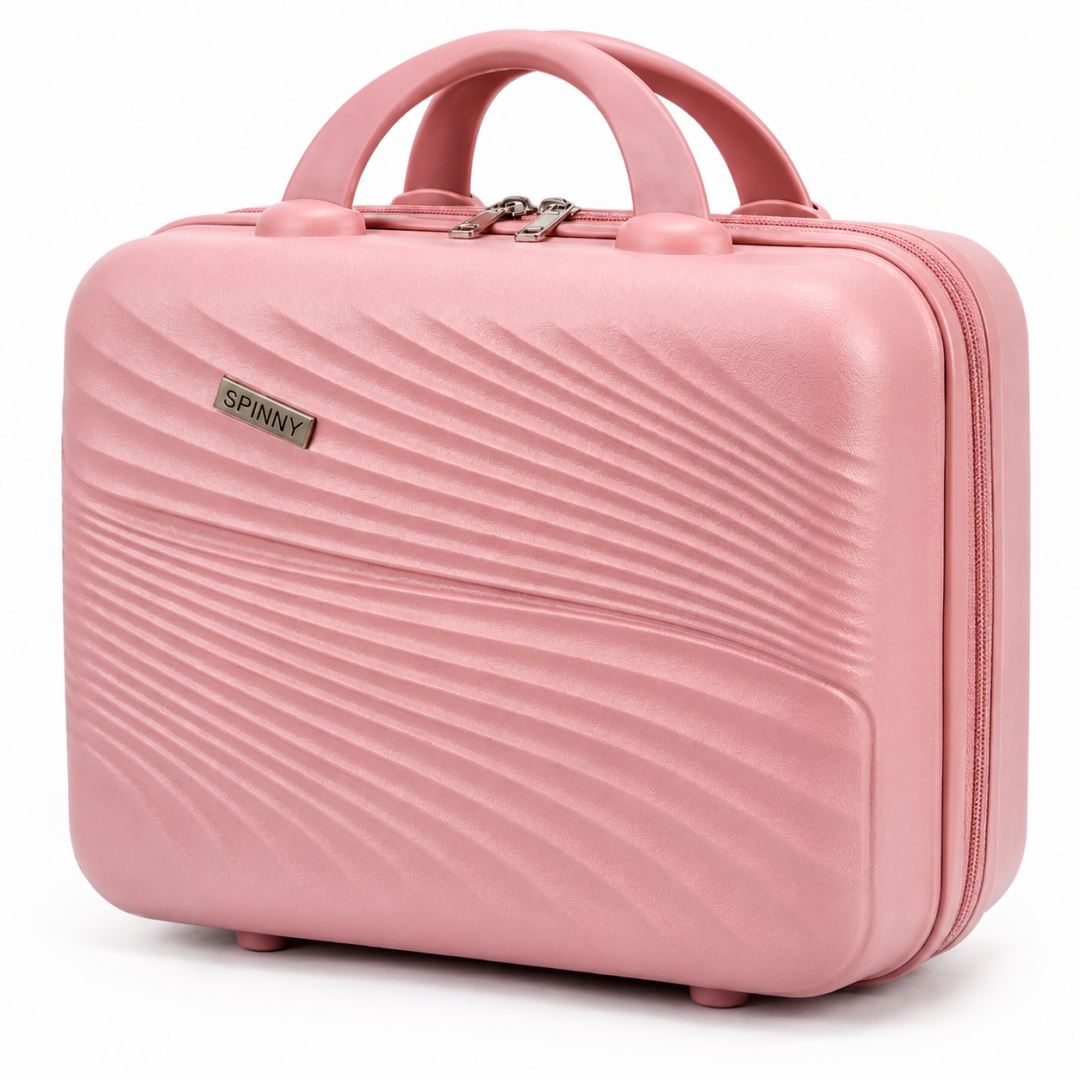 Blush Pink Premium ABS Vanity Box with Wave Texture - Roamer India