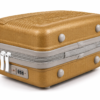Golden Beige Premium ABS Vanity Box Bottom View with Protective Studs and Combination Lock - Roamer India