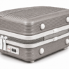 Ash Grey Premium ABS Vanity Box Bottom View with Protective Studs and Combination Lock - Roamer India