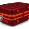 Maroon Premium ABS Vanity Box Bottom View with Protective Studs and Combination Lock - Roamer India