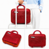 Maroon Premium ABS Vanity Box Lifestyle View with Luggage Attachment and Carry Handle - Roamer India