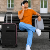 Black PP Trolley Luggage Interior with Spacious Storage Compartments