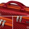 Maroon Premium ABS Vanity Box Comfortable Handle, Premium Zipper Sliders and 3-Digit Combination Lock - Roamer India