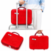 Cherry Red Premium ABS Vanity Box Side View with 3-Digit Combination Lock - Roamer India