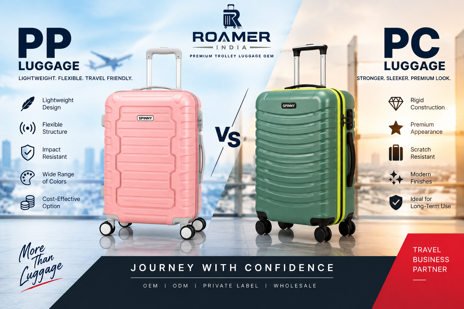PP luggage manufacturer in India trolley bags